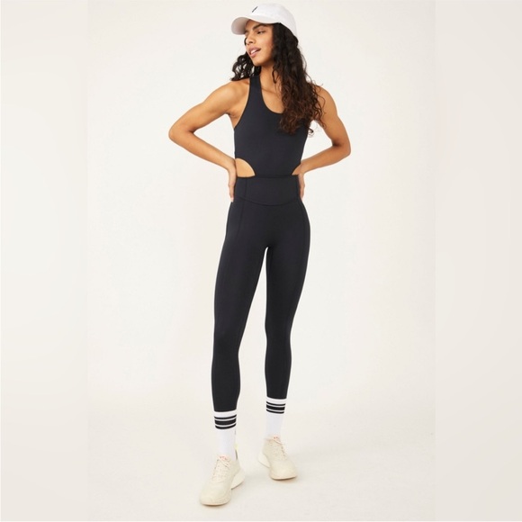 Free People Movement Back It Up Onesie in Black - Picture 2 of 6